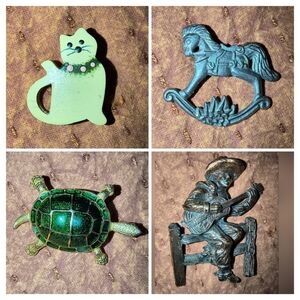 Bundle Of 4 Vintage Brooches